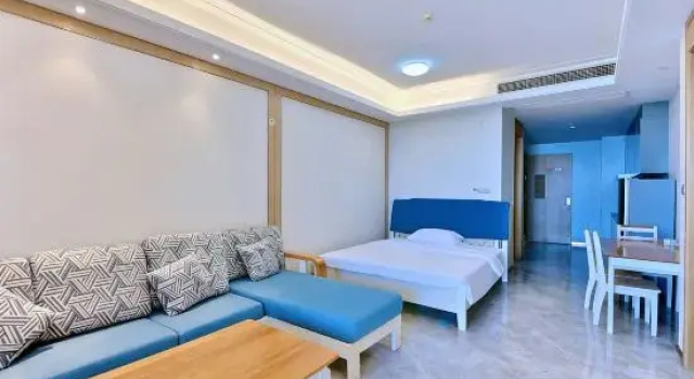 Четырёхместный семейный люкс с 2 комнатами с красивым видом из окна Oceanfront Born Sea View Hotel (Boao Golden Bay Nanhai Museum Branch)