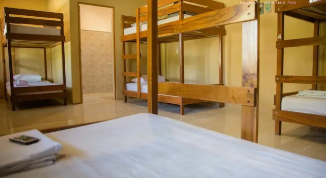Кровать в общем номере Posada Palmar