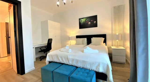 1 makuuhuone Premium Huoneisto parvekkeella kaupunkinäköala erApartments Mennica Residence