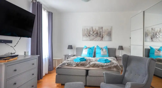 Апартаменты Ruhig-separate Küche-WIFI-gr Balkon-Stellpl