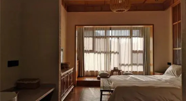 Кровать в общем номере Anji Banchá Homestay