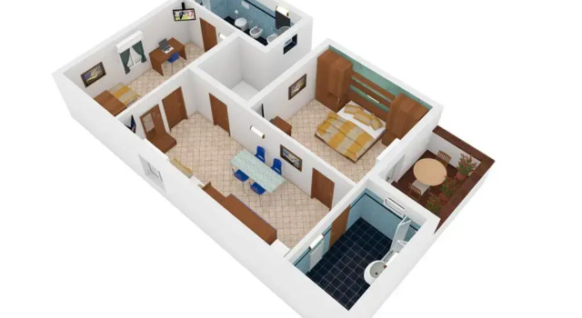 Апартаменты с 2 комнатами Residence Veliero