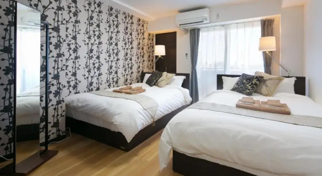 Апартаменты Deluxe с красивым видом из окна Ikidane Residential Hotel Machiya