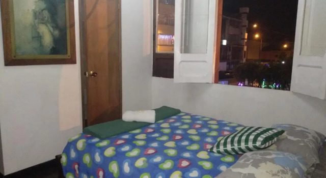 Кровать в общем номере Hostal Mirador Andino