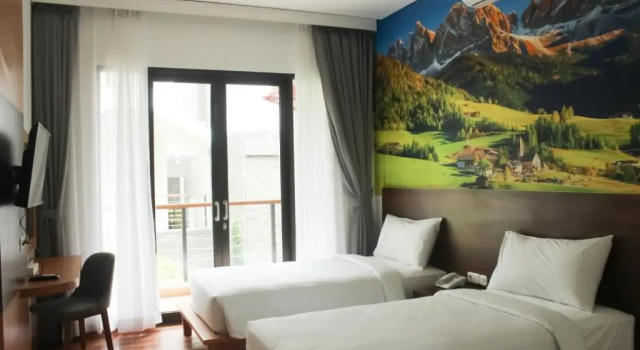 Superior Dvoulůžkový s manželskou postelí pokoj a výhledem do zahrady Are You And I Bed & Breakfast
