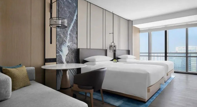 Четырёхместный номер Deluxe с видом на город Changzhou Marriott Hotel Jintan