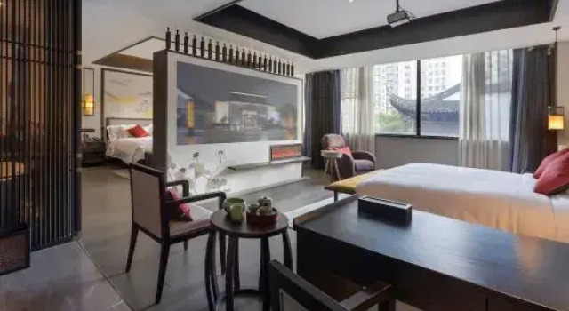 Двухместный семейный люкс Grand с 2 комнатами с видом на сад MESHEE SEZEN HOTEL (Xietang Old Street Branch)