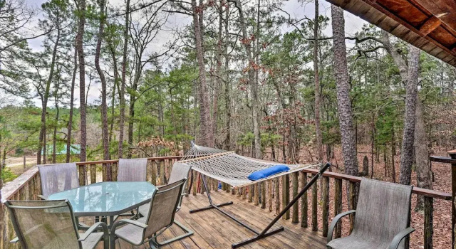 Коттедж Broken Bow Log Cabin w/ Fire Pit, Pond, & Deck!