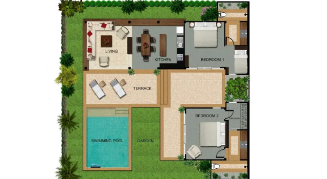 Вилла с 2 комнатами Alanta Private Pool Villa