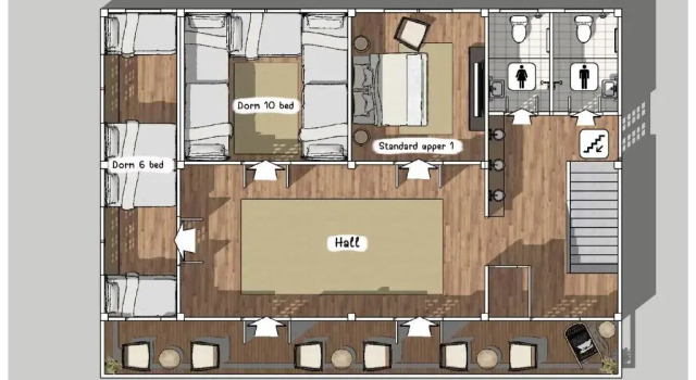 Кровать в общем номере Silsopa Hostel