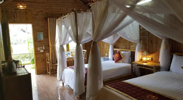 Трёхместное бунгало Deluxe с видом на сад Tam Coc Horizon Bungalow