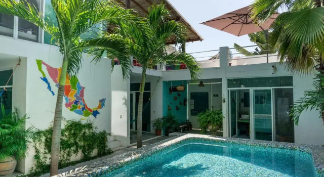 Кровать в общем номере Casa Daikiri