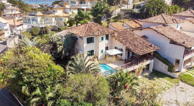 Коттедж Deluxe Bz73 Geribá! Casa c/ piscina privativa 5 Suítes!