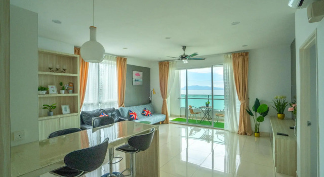 City & Seaview Condo @ Gurney, Georgetown 2 Rooms, Boek Appartement George Town Penang
