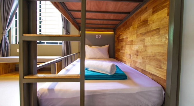 Кровать в общем номере Sleep Pod Hostel