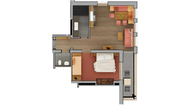 Апартаменты c 1 комнатой с балконом Haus Sonnenterrasse