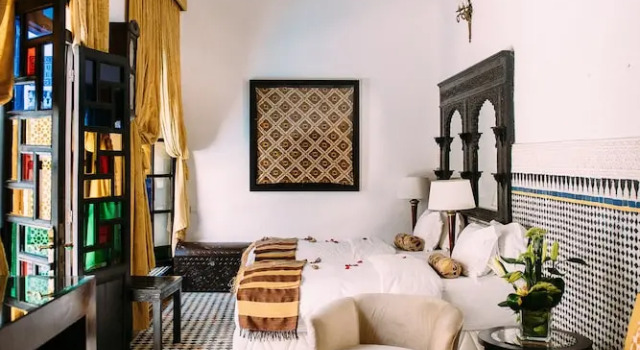 Двухместный номер Deluxe c 1 комнатой с видом на внутренний двор Riad Maison Bleue and Spa