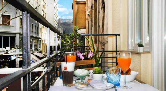 Люкс Deluxe с балконом и с видом на город My Athens House