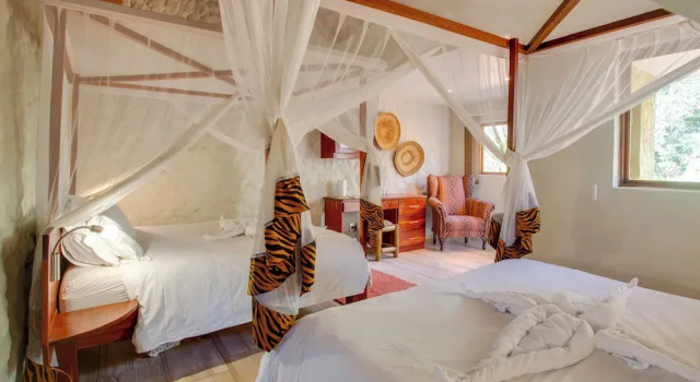 Четырёхместный семейный номер Standard с видом на сад Kubu Safari Lodge