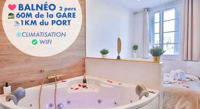 Апартаменты Superior Escapade en Amoureux T2 luxueux, Love Room avec balnéo, 60m gare - hypercentre - La Porte Bleue 4