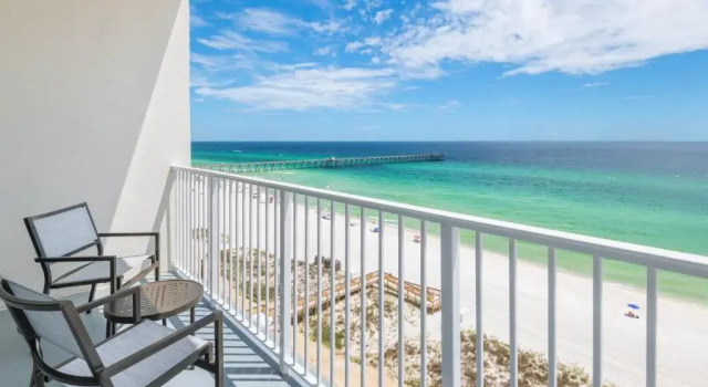 Люкс с балконом и с видом на залив SpringHill Suites by Marriott Panama City Beach Beachfront