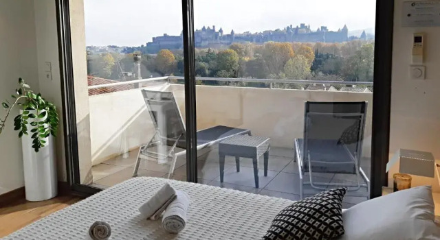 Полулюкс Les Suites du Saint Nazaire, vue panoramique sur la Cité Médiévale - Les Balcons de la Cité