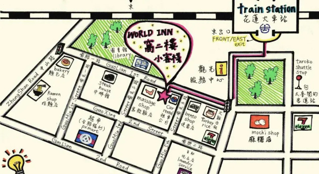 Кровать в общем номере (женский номер) World Inn 窩二樓小客棧民宿