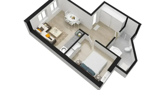 Апартаменты c 1 комнатой Barfot Apartments