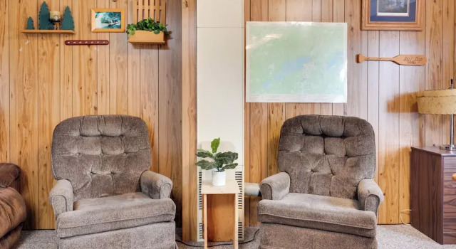 South Twin Lake Cabin w/ Dock, Steps to Water, Buchen Sie Ferienhaus Phelps Wisconsin
