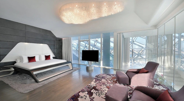 Двухместный люкс Penthouse Bi-Level c 1 комнатой с балконом и с видом на воду W Abu Dhabi - Yas Island