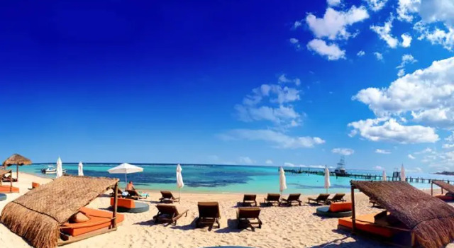 Кровать в общем номере Quinto Sole Boutique Hotel Mahahual