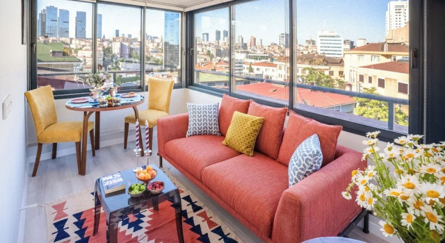 Номер Standard Дуплекс с 2 комнатами с видом на город Cheya Sisli BNB Medical & Business City Center Tesvikiye Suites and Apartments