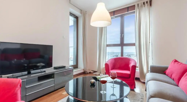 Апартаменты c 1 комнатой с балконом и с видом на море Sea Towers Gdynia