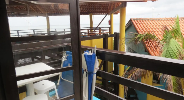 Трёхместные апартаменты с балконом и с частичным видом на море Residencial Vila do Sol, Apartamentos com pé na areia