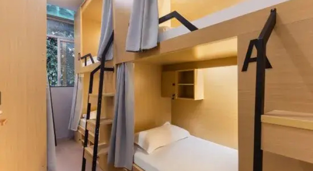 Кровать в общем номере (мужской номер) Guangzhou Xingdu International Youth Hotel Apartment Hostel