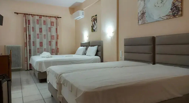 Четырёхместный семейный номер Standard c 1 комнатой с балконом и с видом на сад Hotel Spiridoula