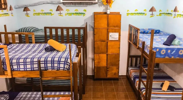 Кровать в общем номере Yaxche Centro Hostal y Camping