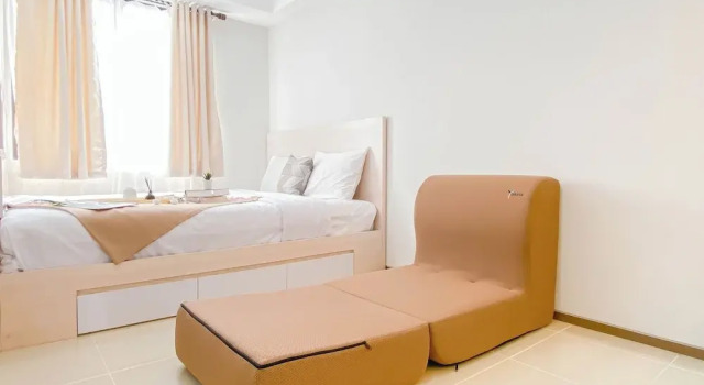 Standard Apartment Warm Neutral Studio Room At Meikarta Apartment