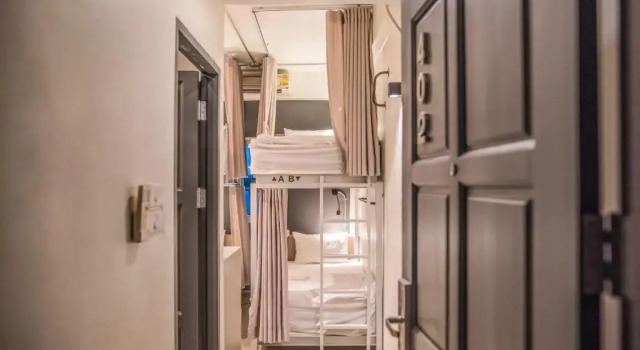 Кровать в общем номере Jam Hostel Bangkok