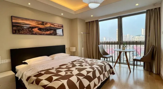 Люкс Shanghai Lerongju Boutique Apartment Metro Line 8 20meter