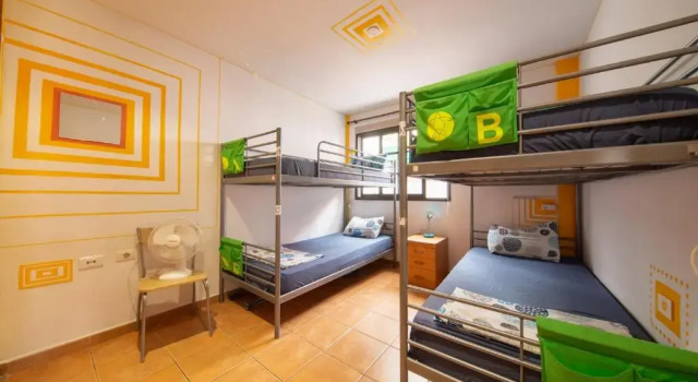 Кровать в общем номере La Tortuga Hostel