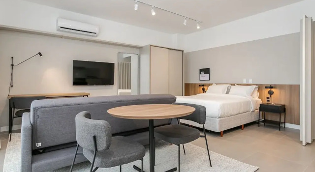 Студия Studios Tower by Viva - Prédio com piscina no rooftop no centro de Floripa