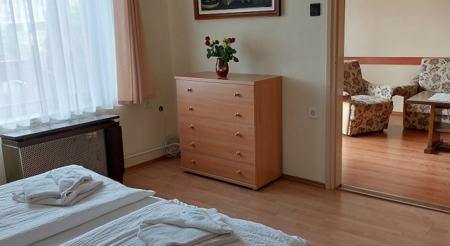 Семейные апартаменты с 2 комнатами с балконом и с видом на сад Erika Apartmanházak