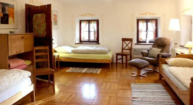 Кровать в общем номере Bio Archehof Zachhiesen - stay & relax