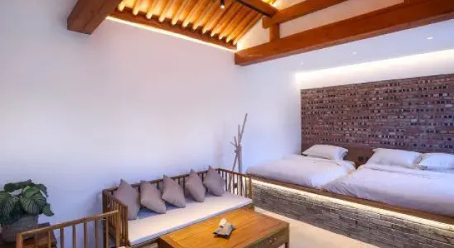Кровать в общем номере Beijing Fanshe Weizishui B&B