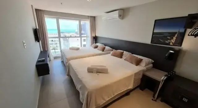 Miramar Qualitè Studio Praia, Забронировать Апарт-отель Апарт-отели Жуан-Песоа, рядом с Пляж Tambau, Апарт-отель