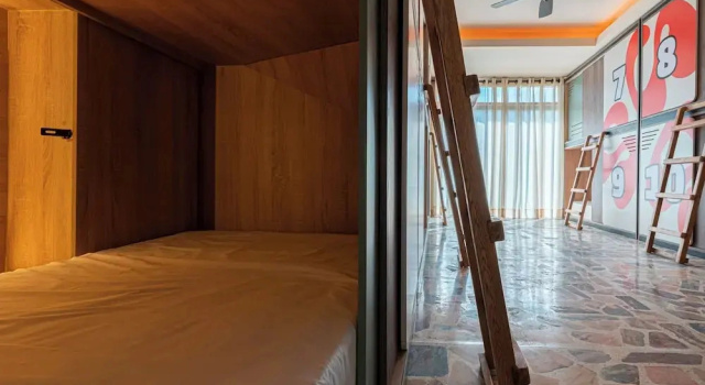Кровать в общем номере Casa Stella Rooms