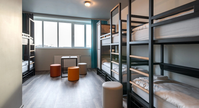 Кровать в общем номере a&o Copenhagen Sydhavn
