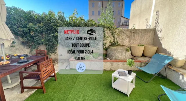 Апартаменты Le Grand Bleu TerrasseClimWifiNetflix Proche Gare-Centre