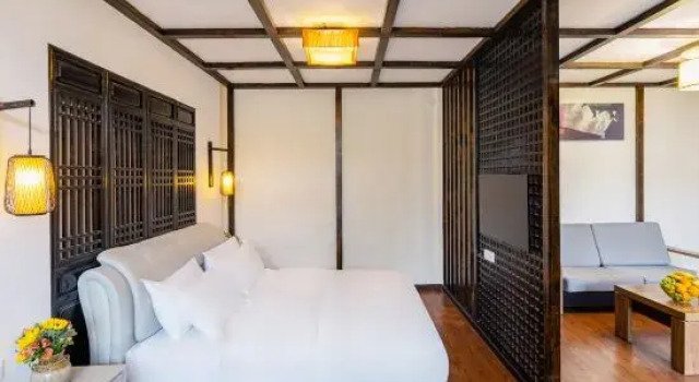 Семейный люкс с 2 комнатами Haitang Bay Resort Pillow Mountain Xigu Snow Mountain View Garden Beauty Villa